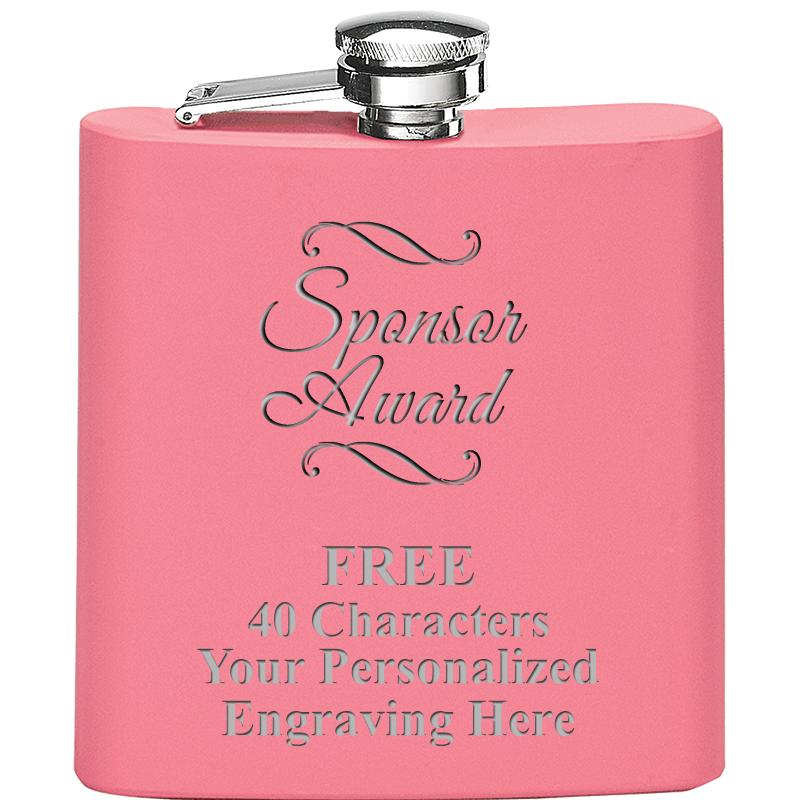 6OZ PINK STAINLESS STEEL FLASK