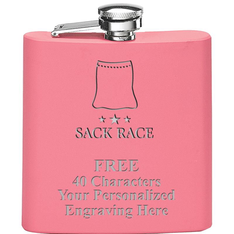 6OZ PINK STAINLESS STEEL FLASK
