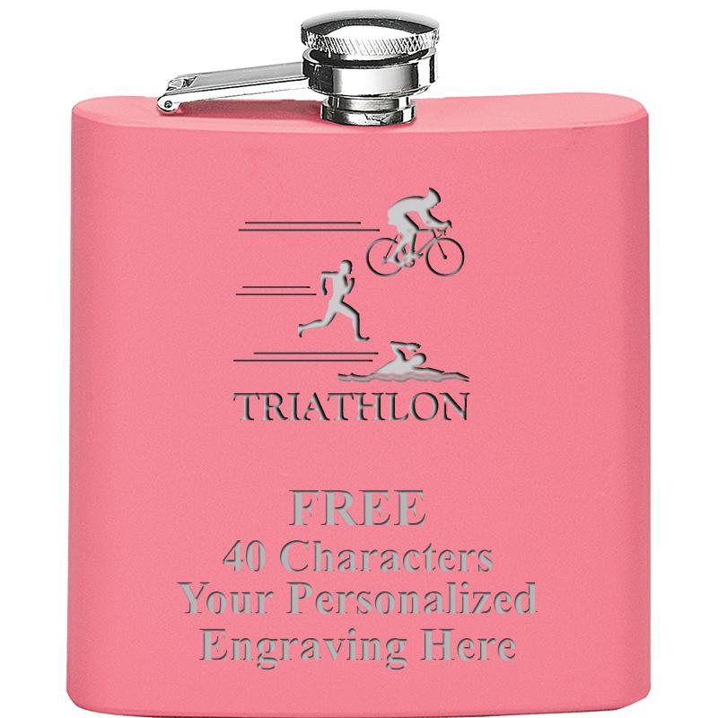 6OZ PINK STAINLESS STEEL FLASK