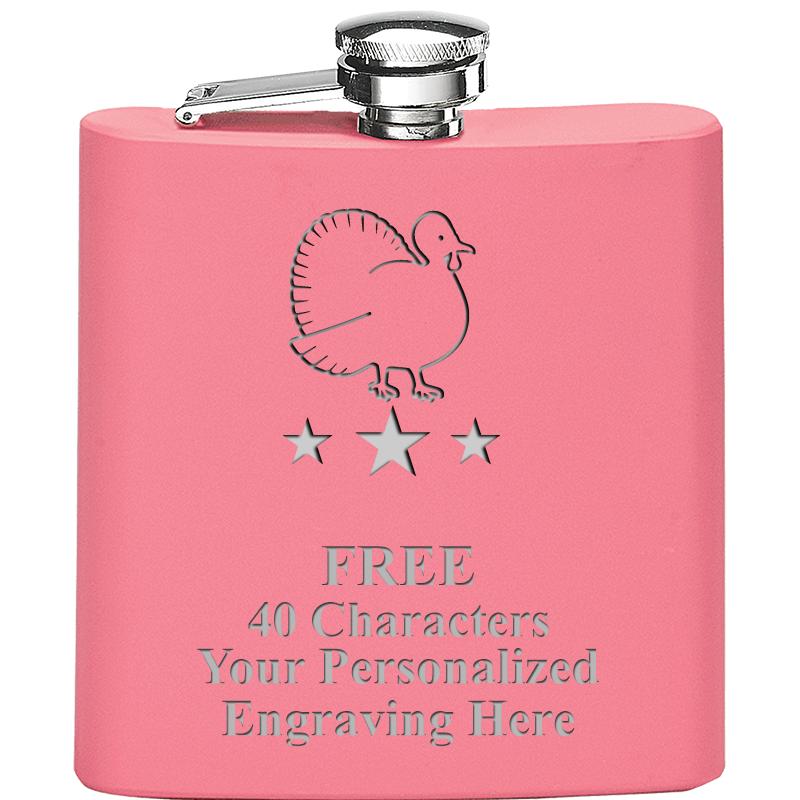 6OZ PINK STAINLESS STEEL FLASK
