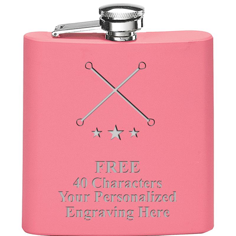 6OZ PINK STAINLESS STEEL FLASK
