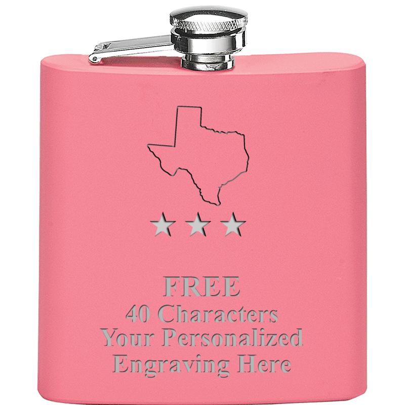 6OZ PINK STAINLESS STEEL FLASK