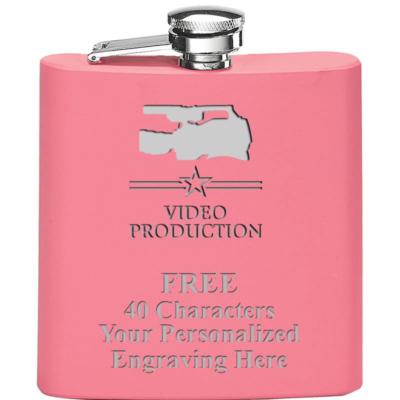 6OZ PINK STAINLESS STEEL FLASK