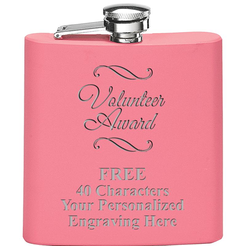 6OZ PINK STAINLESS STEEL FLASK