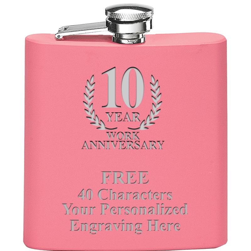 6OZ PINK STAINLESS STEEL FLASK