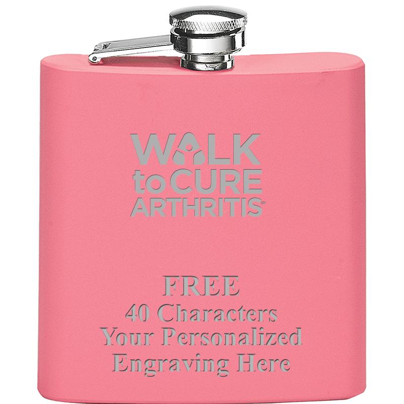 6OZ PINK STAINLESS STEEL FLASK