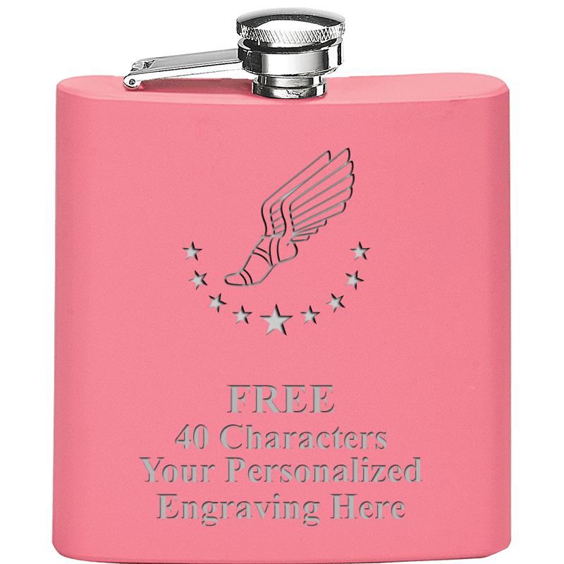 6OZ PINK STAINLESS STEEL FLASK