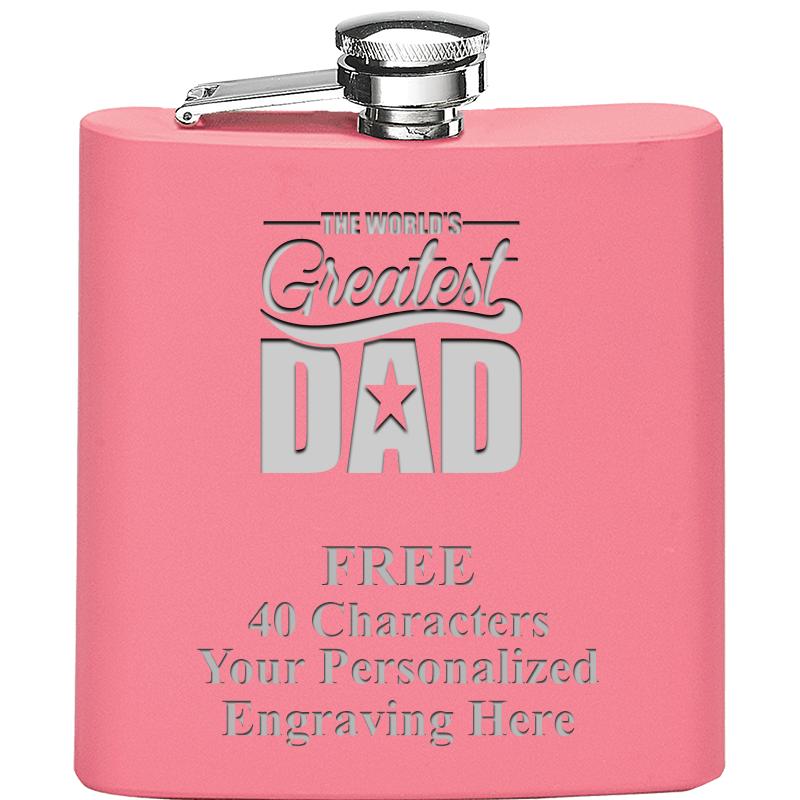 6OZ PINK STAINLESS STEEL FLASK