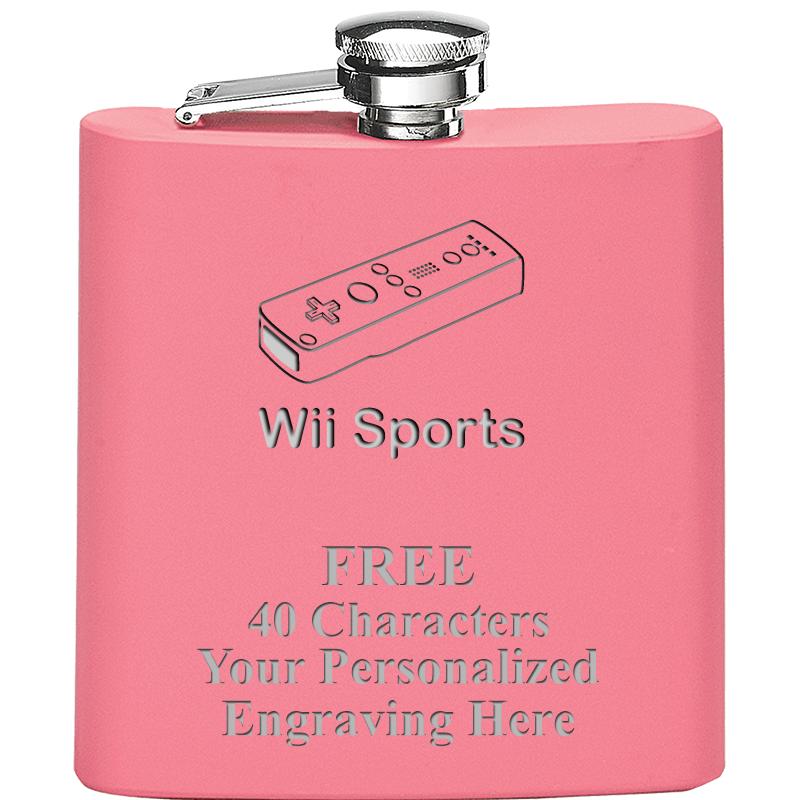 6OZ PINK STAINLESS STEEL FLASK