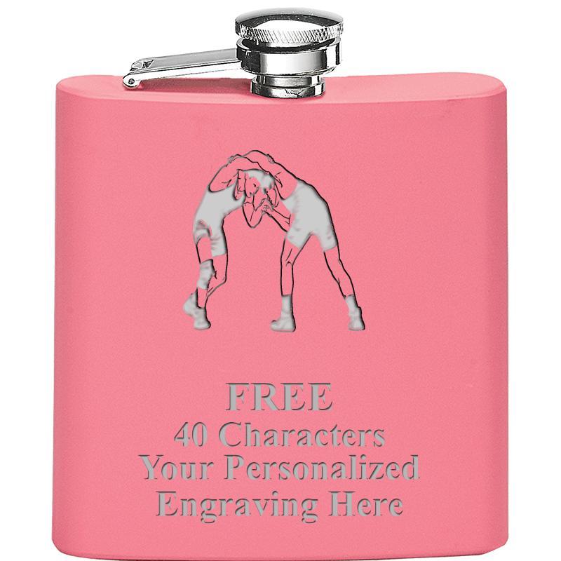 6OZ PINK STAINLESS STEEL FLASK