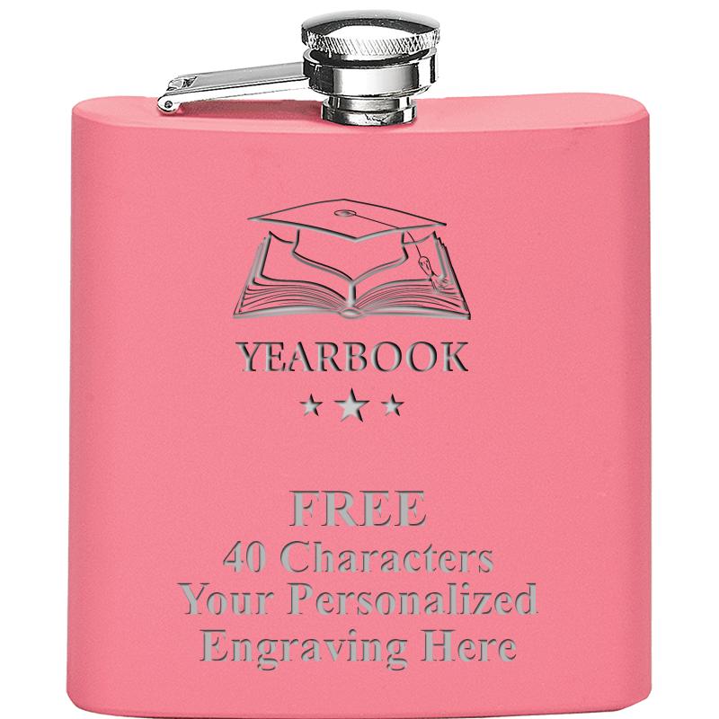 6OZ PINK STAINLESS STEEL FLASK