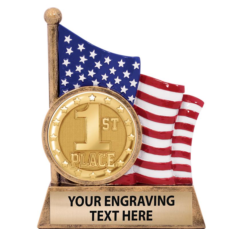 5" AMERICAN FLAG INSERT SCLPT