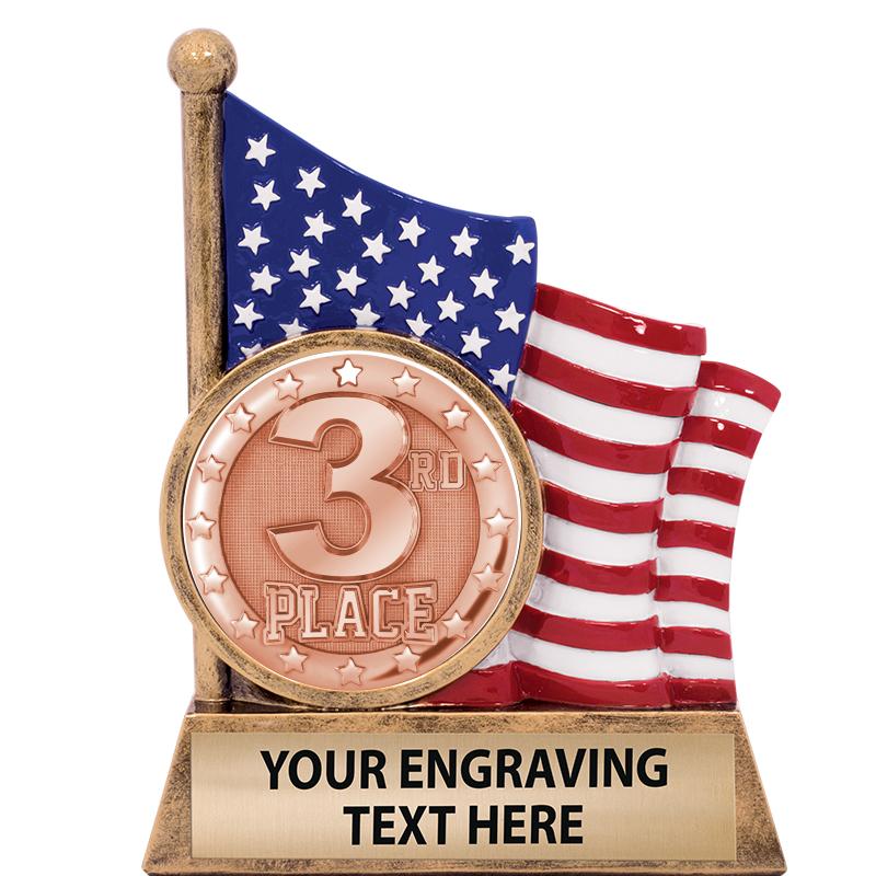 5" AMERICAN FLAG INSERT SCLPT