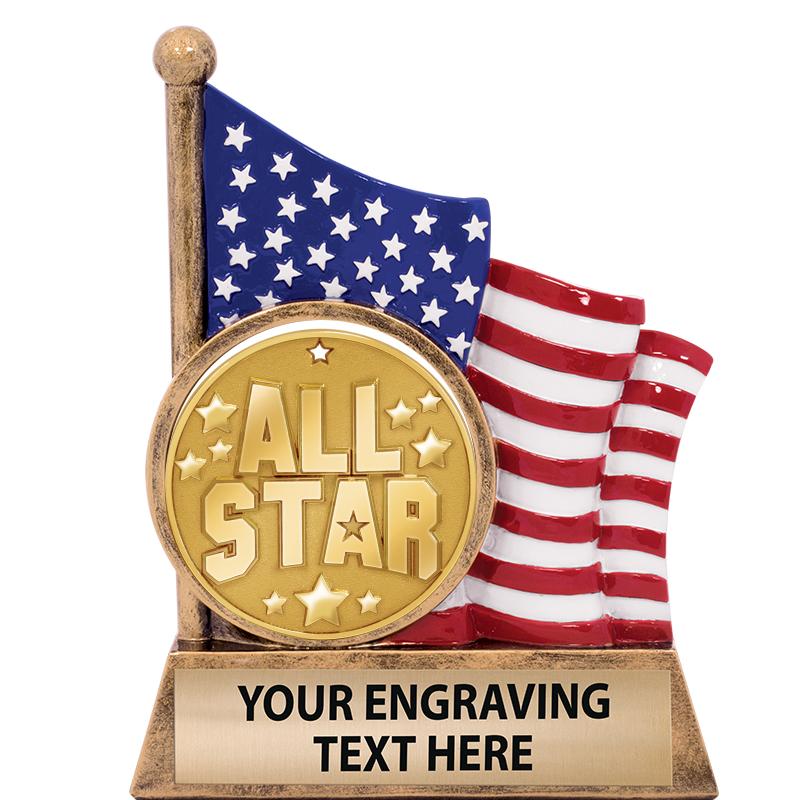 5" AMERICAN FLAG INSERT SCLPT