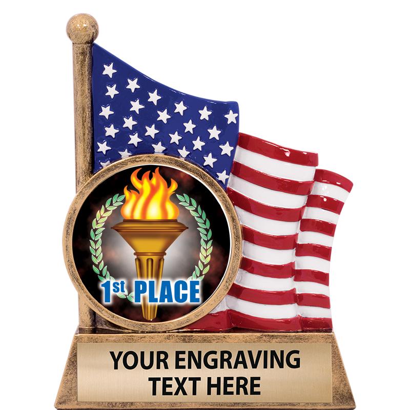 5" AMERICAN FLAG INSERT SCLPT