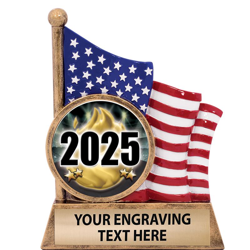 5" AMERICAN FLAG INSERT SCLPT