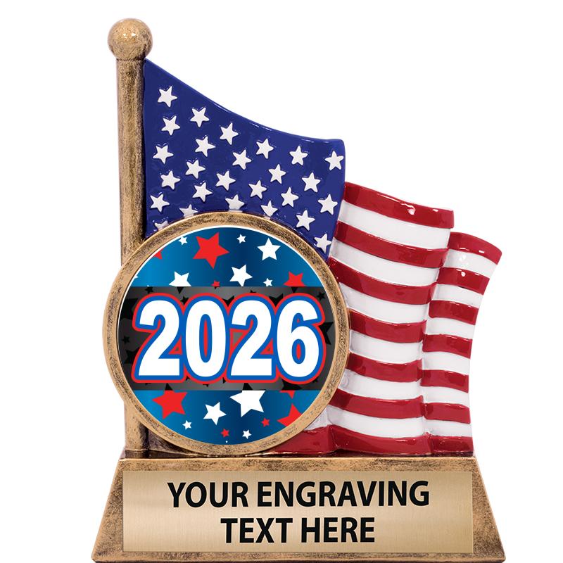 5" AMERICAN FLAG INSERT SCLPT