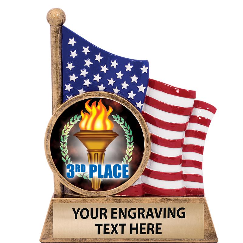 5" AMERICAN FLAG INSERT SCLPT