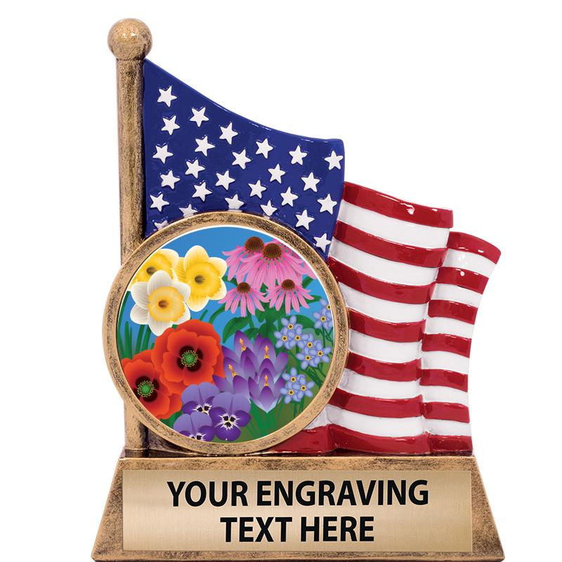 5" AMERICAN FLAG INSERT SCLPT