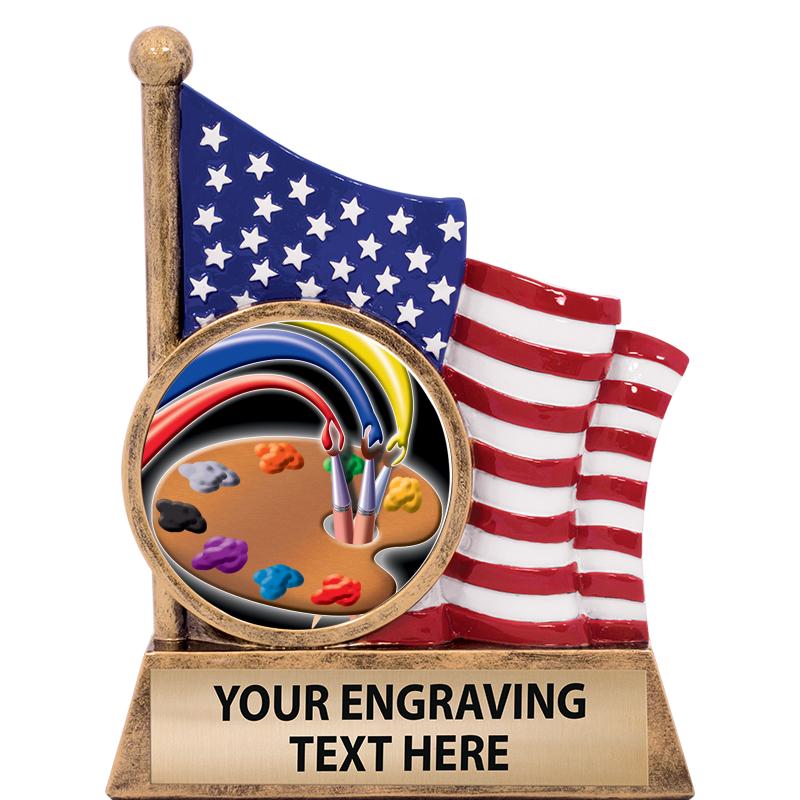 5" AMERICAN FLAG INSERT SCLPT