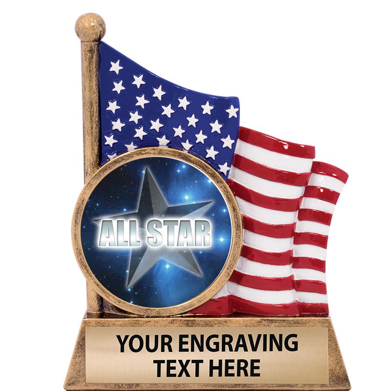 5" AMERICAN FLAG INSERT SCLPT