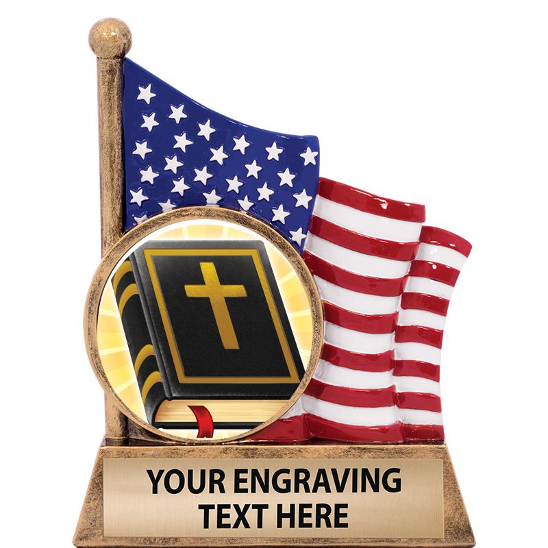 5" AMERICAN FLAG INSERT SCLPT