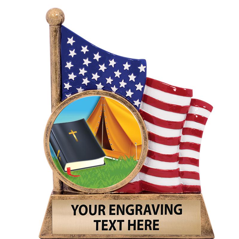 5" AMERICAN FLAG INSERT SCLPT