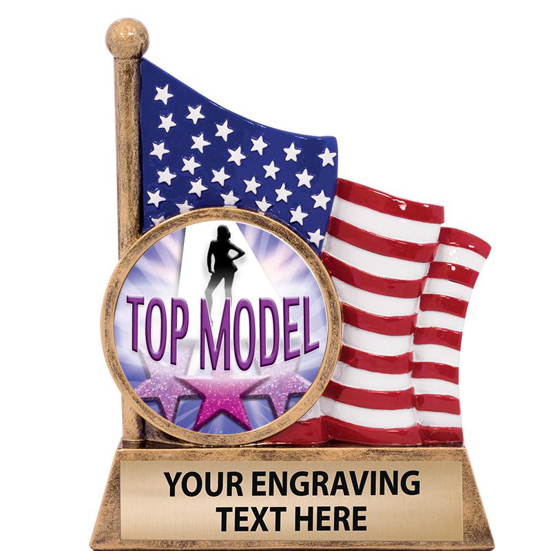 5" AMERICAN FLAG INSERT SCLPT