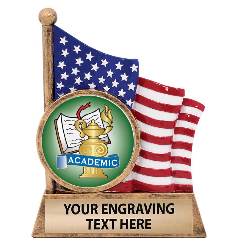 5" AMERICAN FLAG INSERT SCLPT