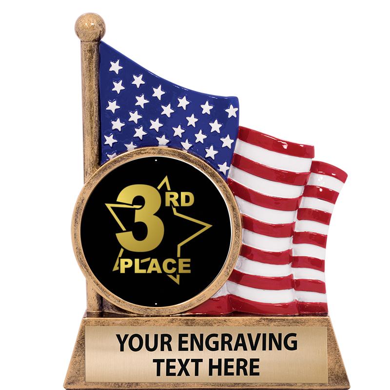 5" AMERICAN FLAG INSERT SCLPT