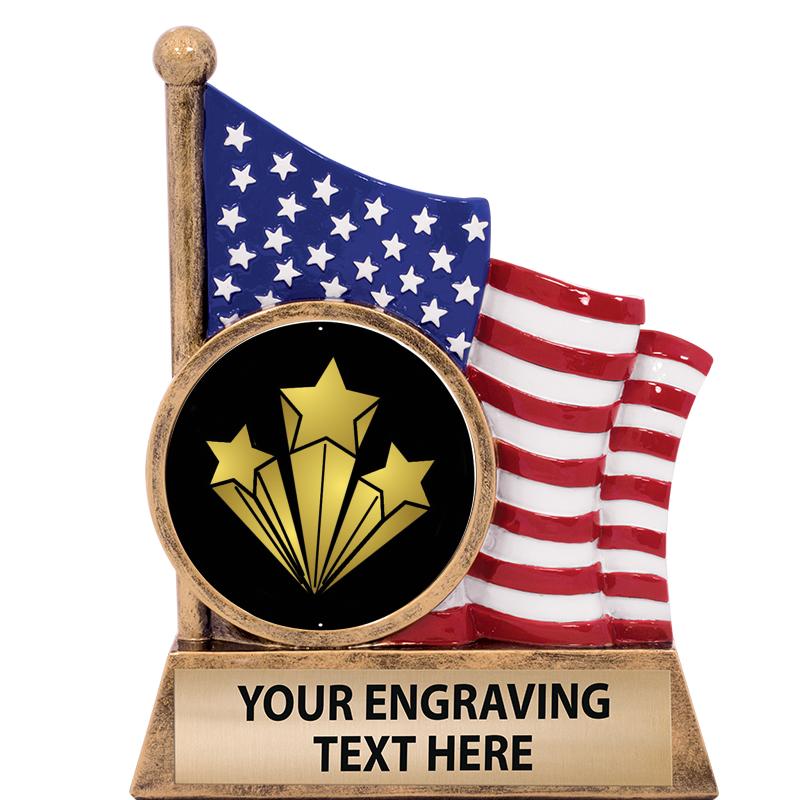 5" AMERICAN FLAG INSERT SCLPT
