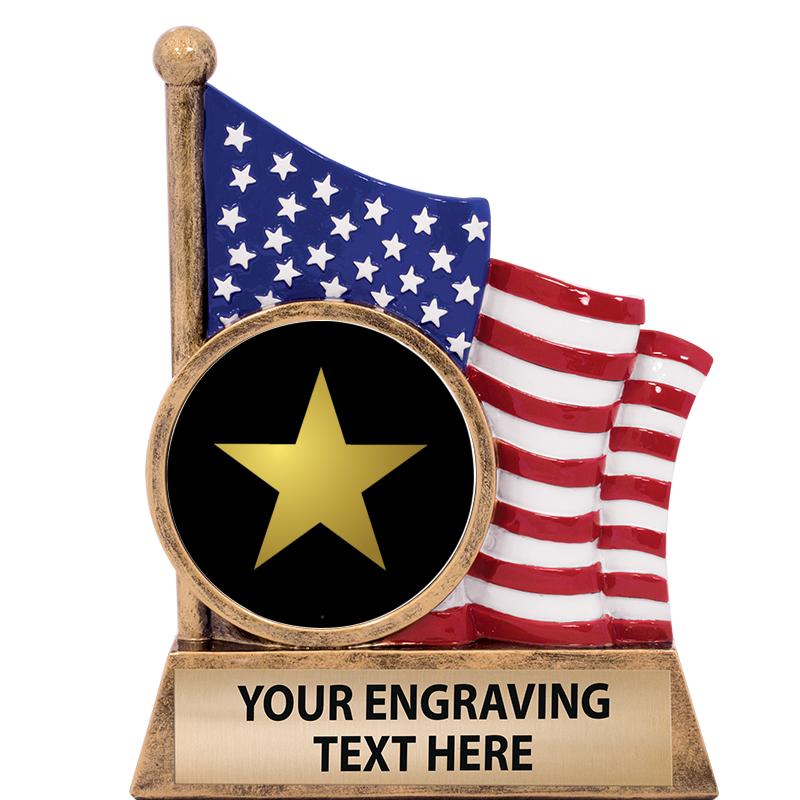 5" AMERICAN FLAG INSERT SCLPT