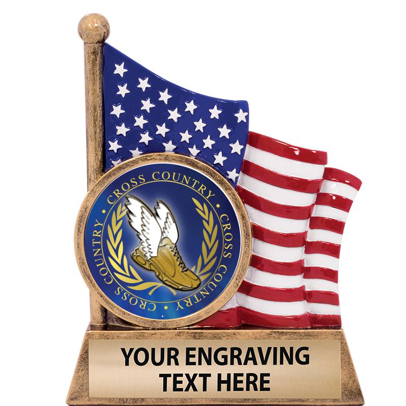 5" AMERICAN FLAG INSERT SCLPT