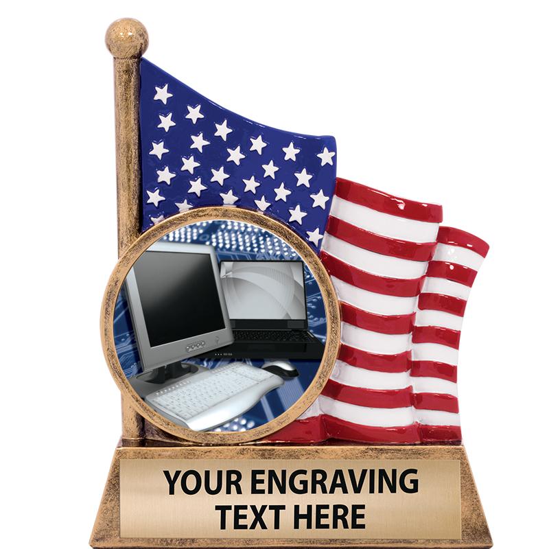 5" AMERICAN FLAG INSERT SCLPT