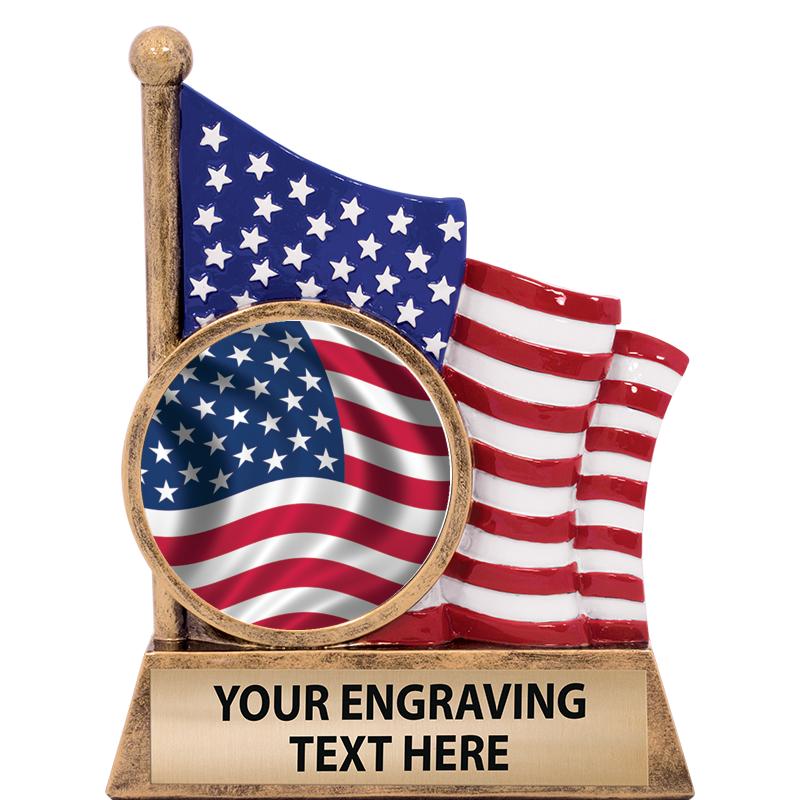 5" AMERICAN FLAG INSERT SCLPT