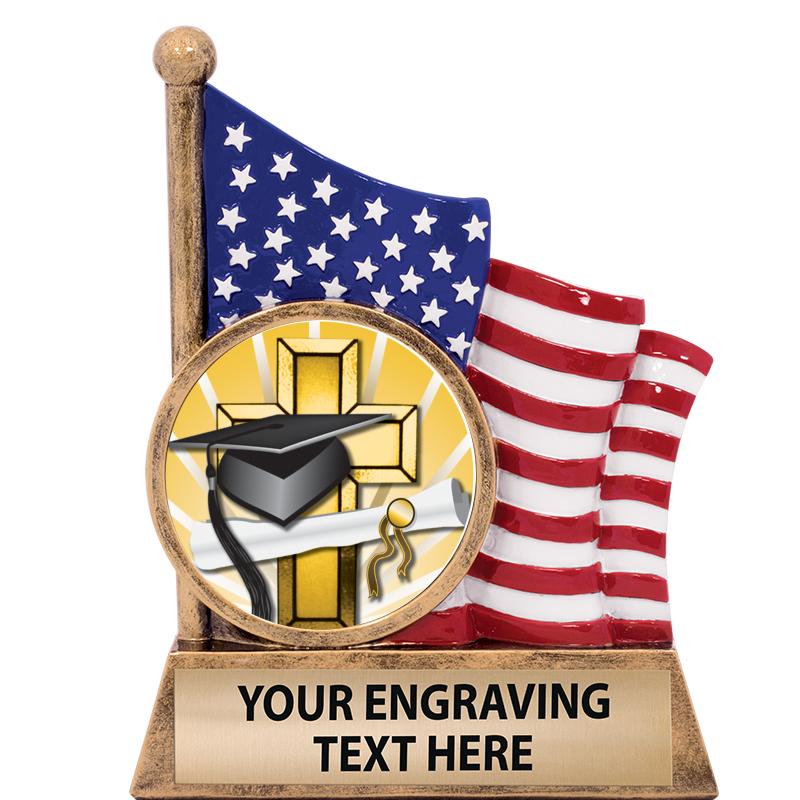 5" AMERICAN FLAG INSERT SCLPT