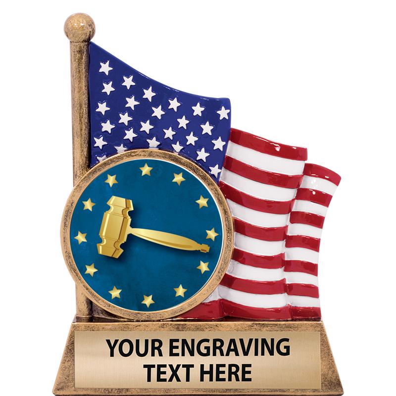 5" AMERICAN FLAG INSERT SCLPT