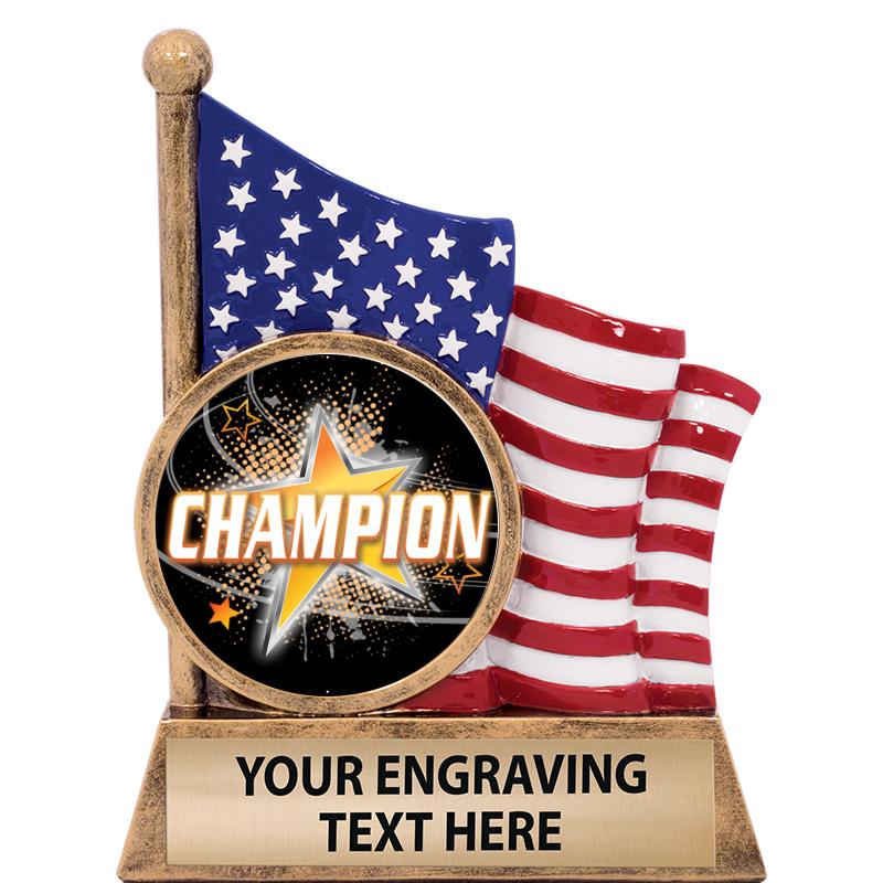 5" AMERICAN FLAG INSERT SCLPT