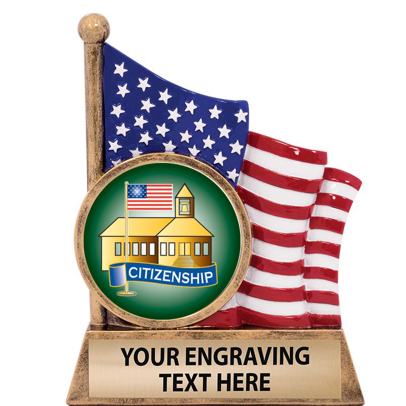 5" AMERICAN FLAG INSERT SCLPT