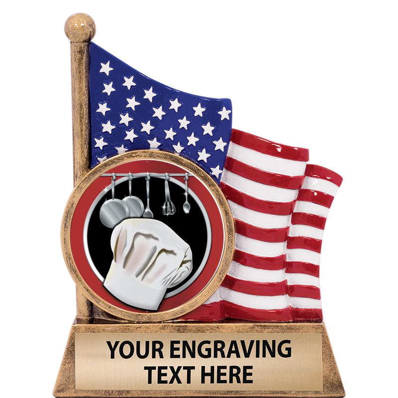 5" AMERICAN FLAG INSERT SCLPT