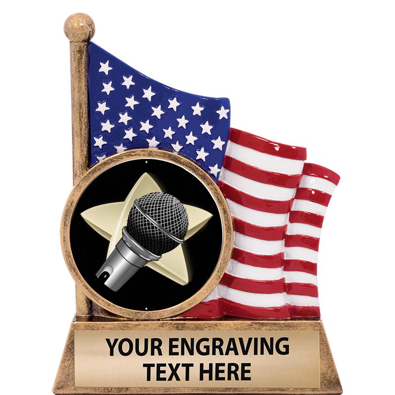 5" AMERICAN FLAG INSERT SCLPT