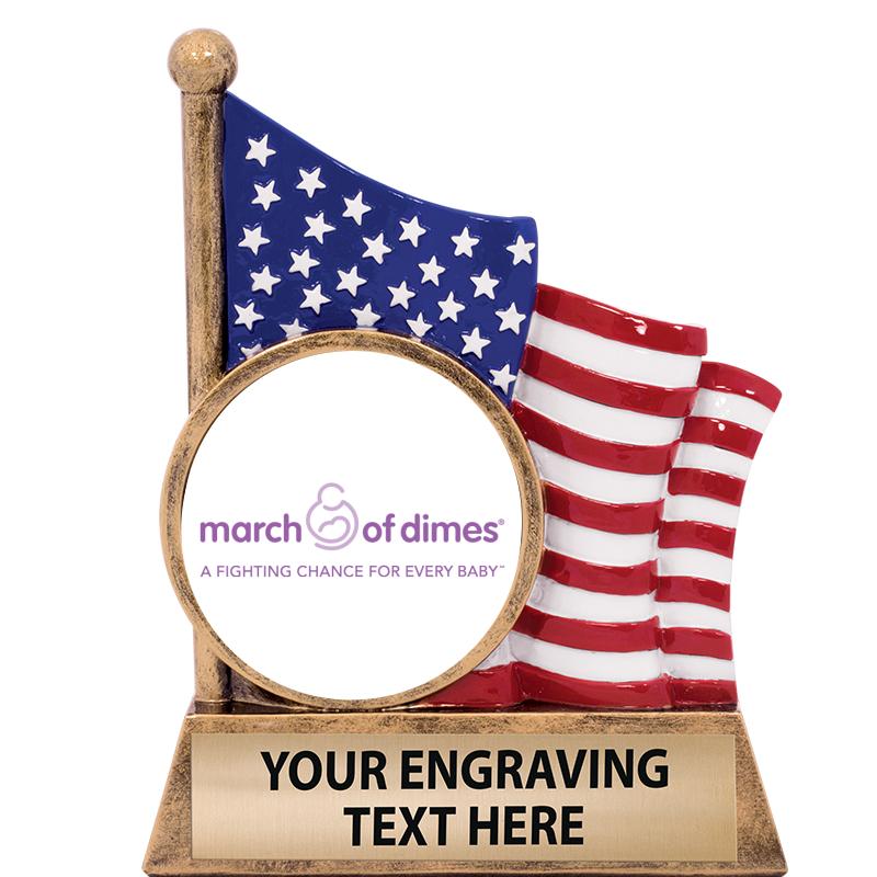 5" AMERICAN FLAG INSERT SCLPT