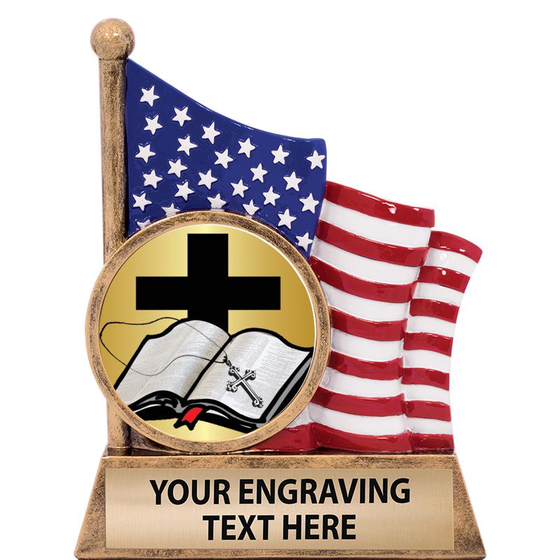 5" AMERICAN FLAG INSERT SCLPT