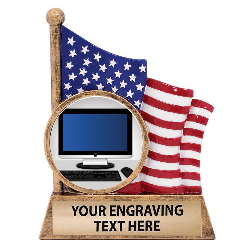 5" AMERICAN FLAG INSERT SCLPT