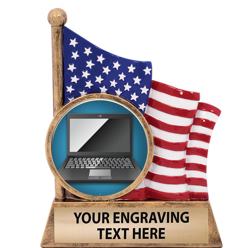 5" AMERICAN FLAG INSERT SCLPT