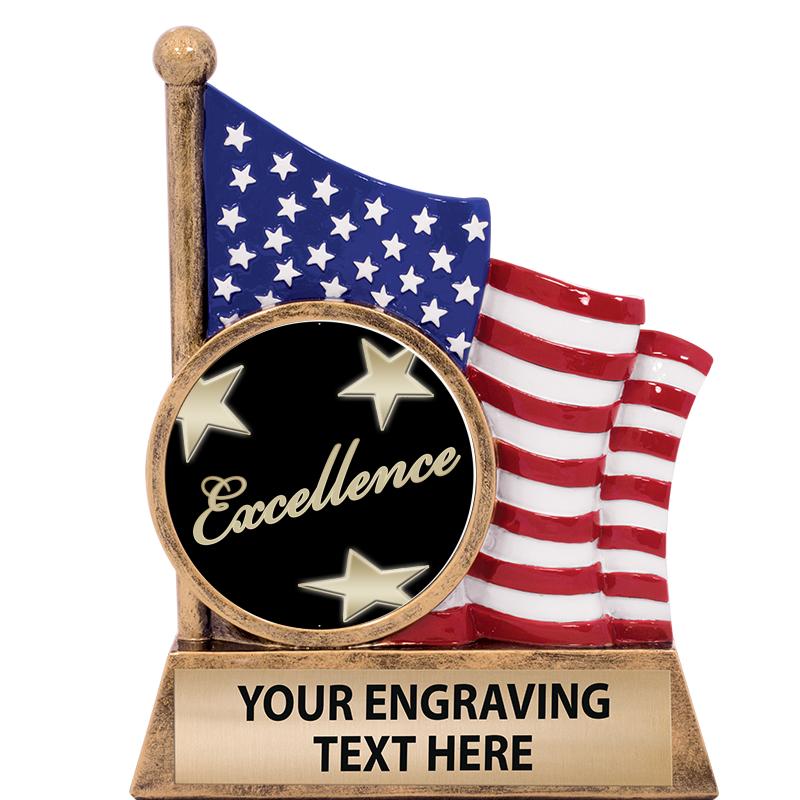 5" AMERICAN FLAG INSERT SCLPT