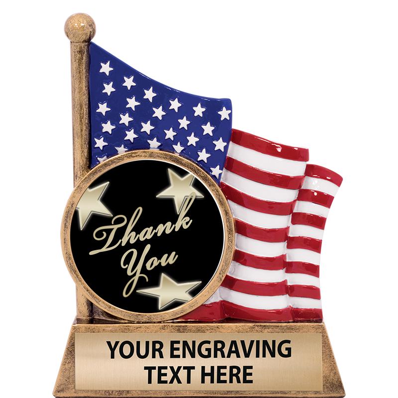 5" AMERICAN FLAG INSERT SCLPT