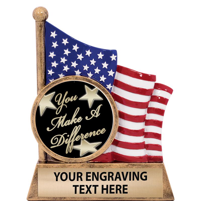 5" AMERICAN FLAG INSERT SCLPT