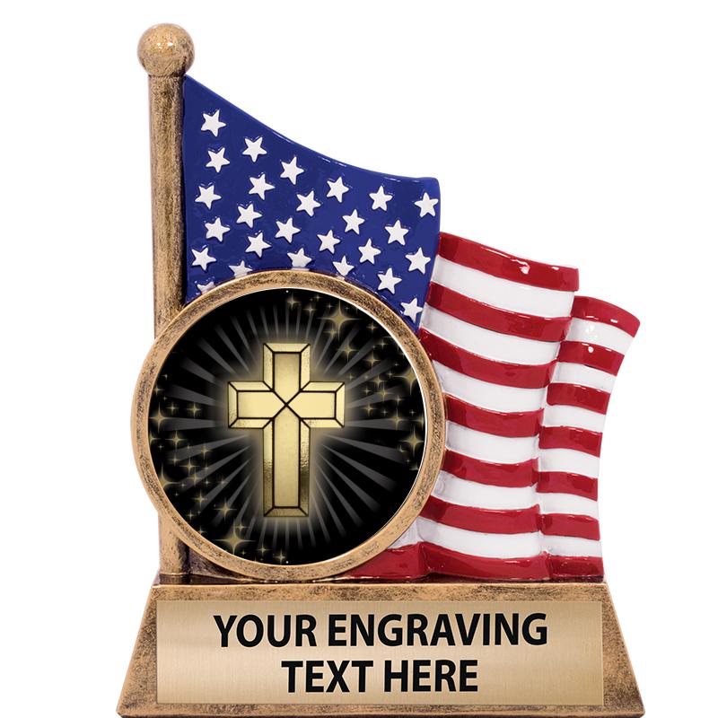 5" AMERICAN FLAG INSERT SCLPT