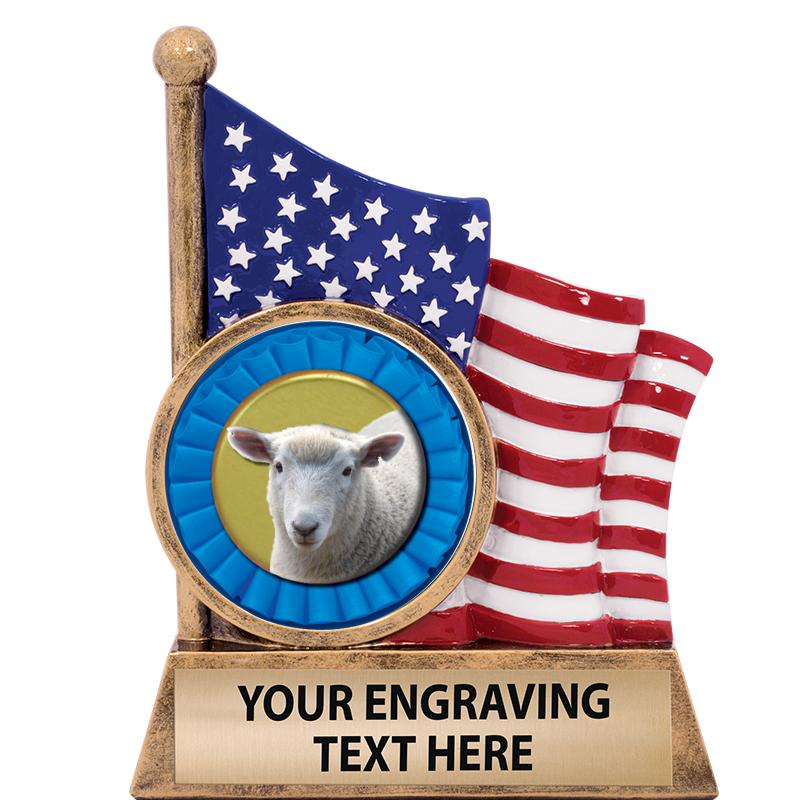 5" AMERICAN FLAG INSERT SCLPT